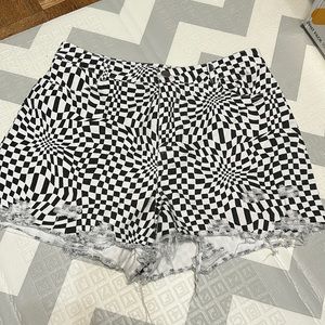 Checkered High Waisted Shorts